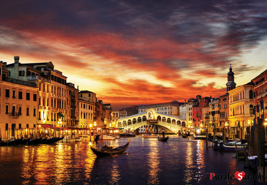 석양으로 그린 물의 도시 베네치아