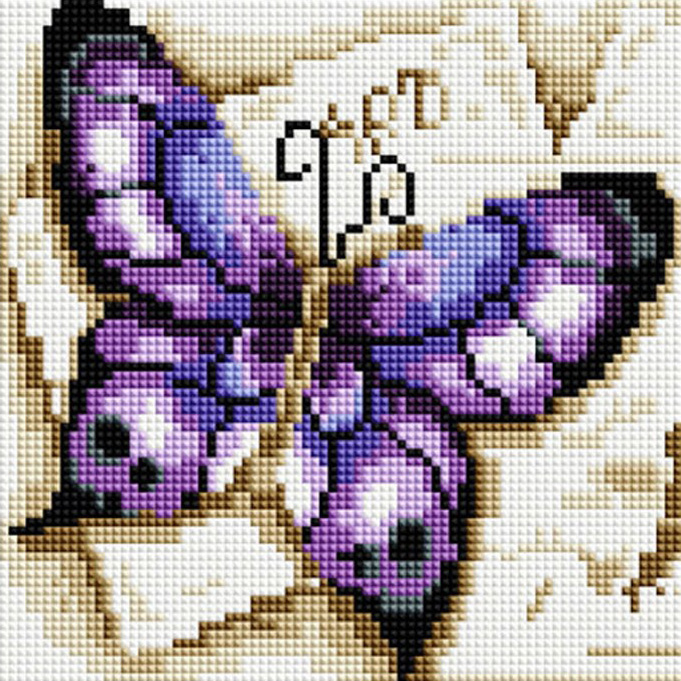 보라빛 나비 [캔버스형] [보석십자수]