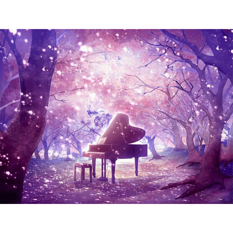 숲속의 피아노 [캔버스형] [보석십자수]